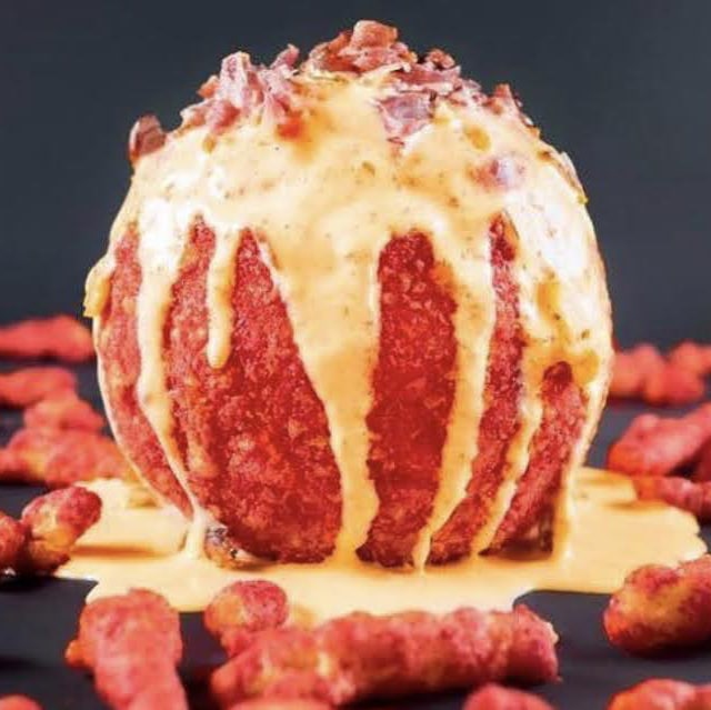 Product photo of the Hot Cheeto Sushi Bomb from Seven Fish food truck in Greeley, Colorado